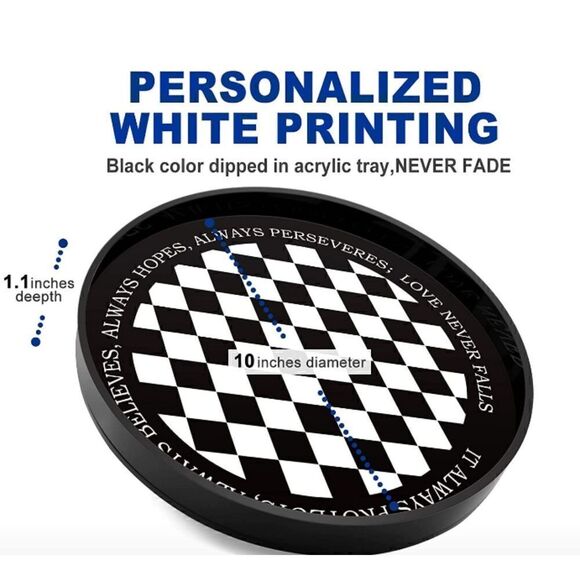 Round Lucite Serving Tray. NIB - Picture 4 of 7